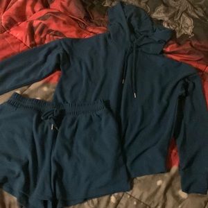 Victoria, secrets matching outfit shorts and long sleeve shirt